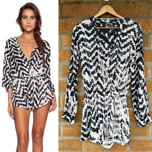 Blue Life Wild and Free Romper in aztec size small